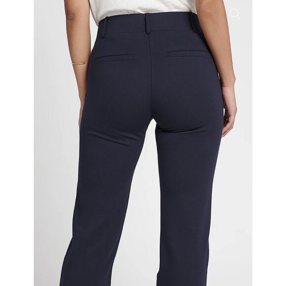 Betabrand Classic Dress Pant Yoga Pants Straight Blue Size Med Stretch Knit - Picture 3 of 12
